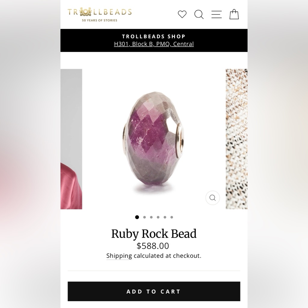 Trollbeads Ruby Rock Bead